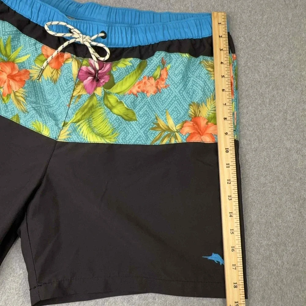 NEW Tommy Bahama Men's XL Naples Trikala‎ Stripe Swim Trunk Black Relax Coastal